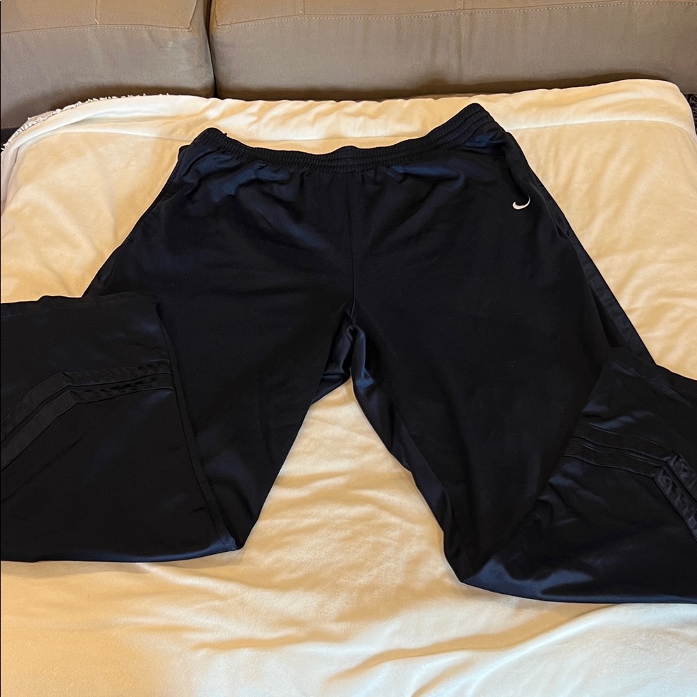 Nike Black Track Pants with White Swoosh